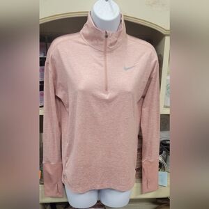 Nike Women's Light Pink Quarter-Zip Dry-Fit Sweatshirt